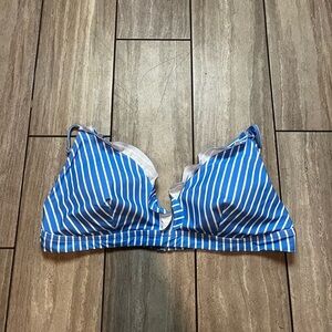 J Crew Factory Blue Stripped Bikini Top Size‎ XXL NEW WITH TAGS